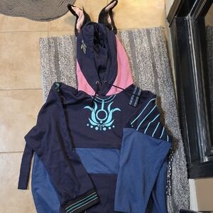Navy and Pink Hoodie with Unique Design